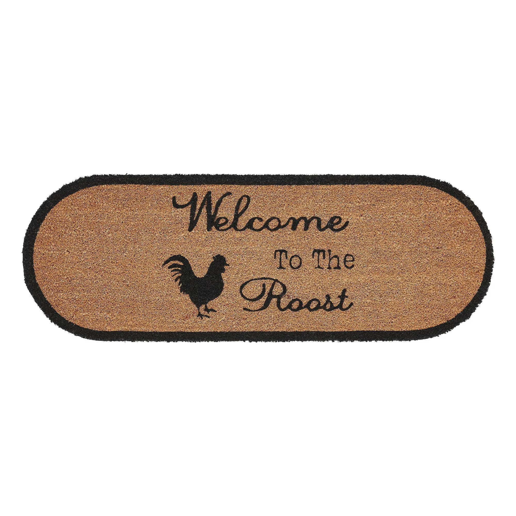 Down Home Welcome to the Roost Coir Rug Oval 17x48