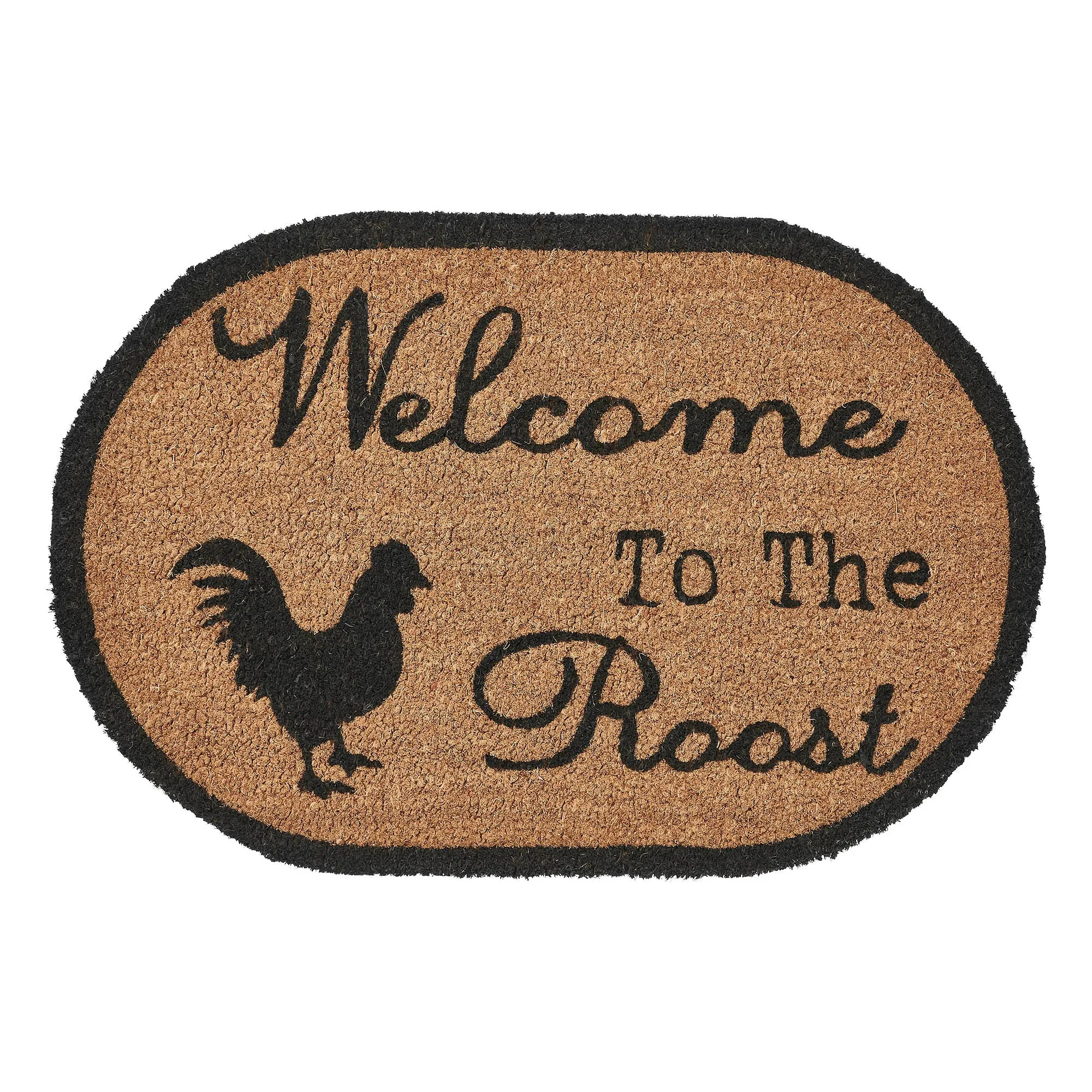 Down Home Welcome to the Roost Coir Rug Oval 20x30