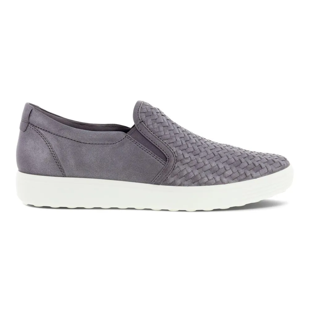 'Ecco' Women's Soft 7 Woven Slip On - Gravity Metallic