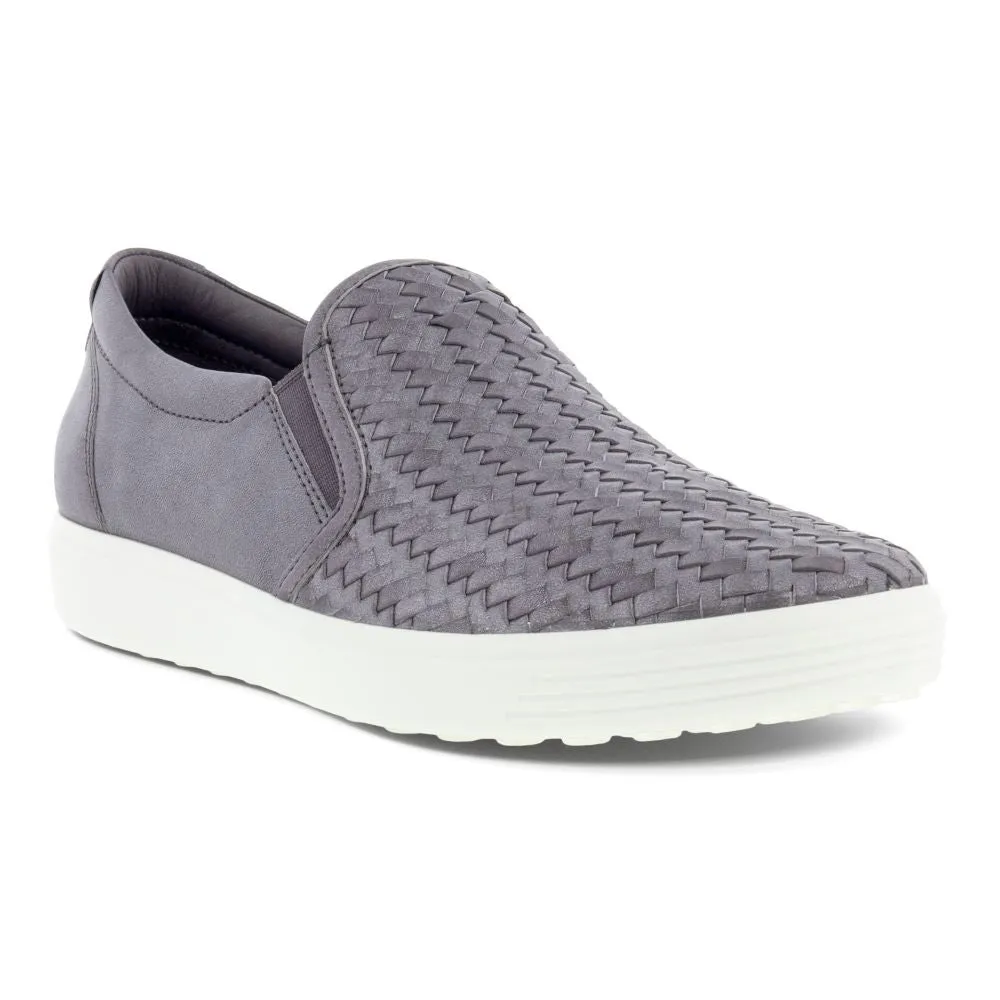 'Ecco' Women's Soft 7 Woven Slip On - Gravity Metallic