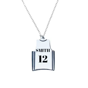 Engraved Basketball Jersey Necklace