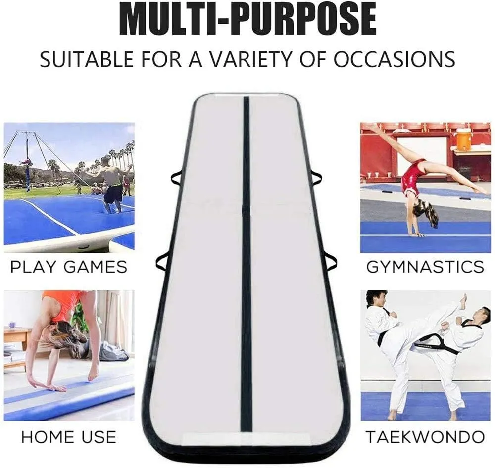 Evoland Inflatable Gymnastics Mat Air Track Tumbling Mat - 3M (Black)