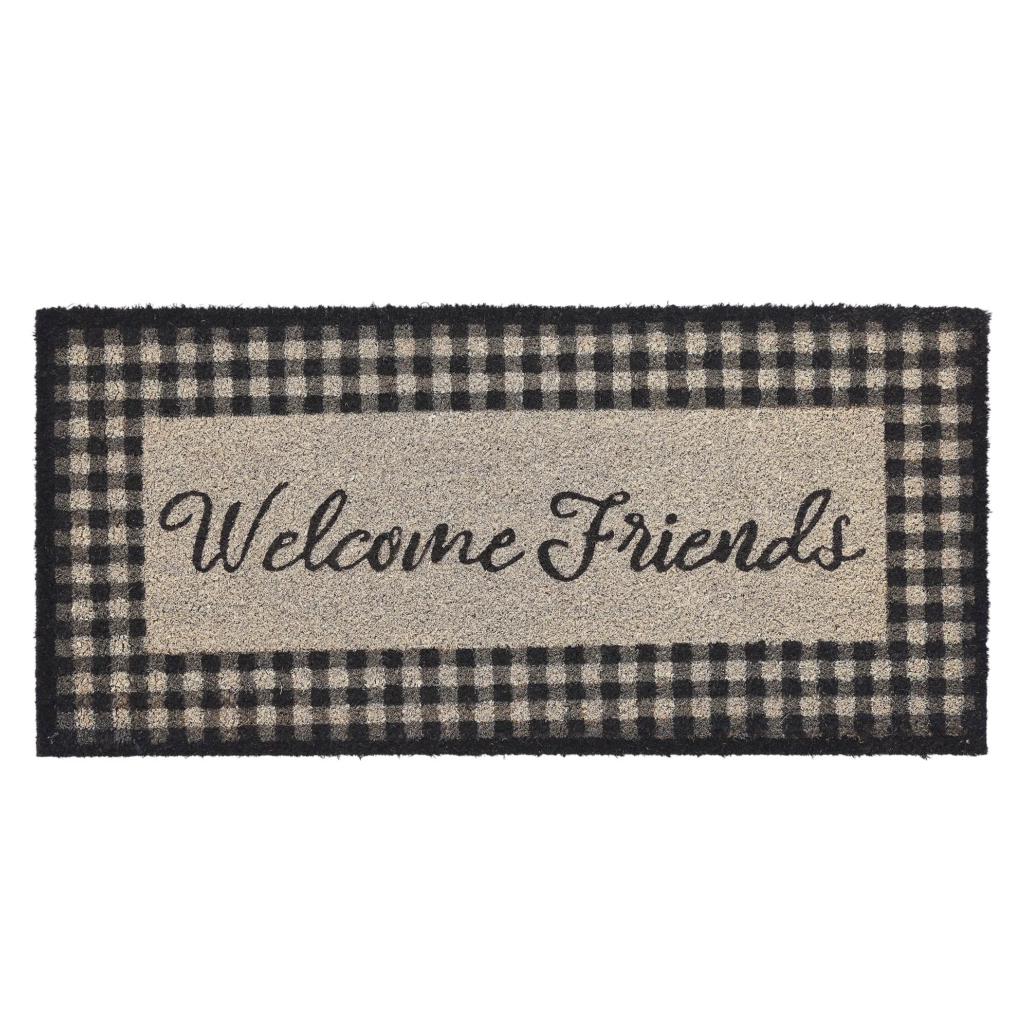 Finders Keepers Welcome Friends Coir Rug Rect 17x36