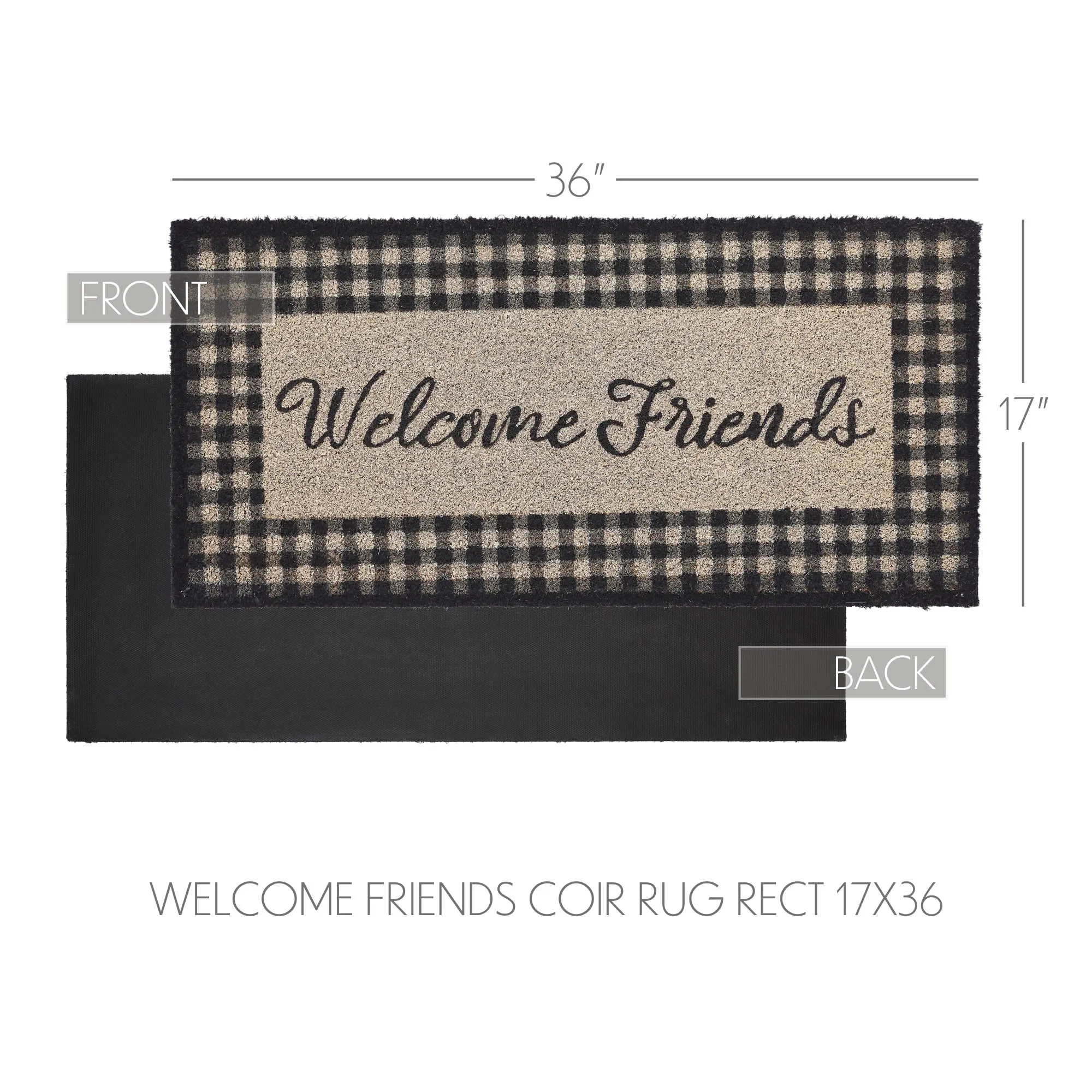 Finders Keepers Welcome Friends Coir Rug Rect 17x36