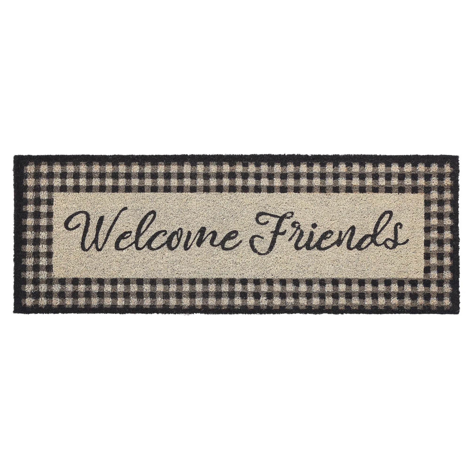 Finders Keepers Welcome Friends Coir Rug Rect 17x48