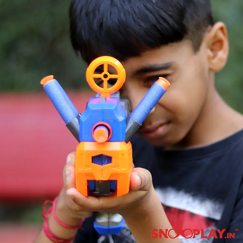 Five Dart Soft Toy Blaster (with 10 Foam Shells) For Kids