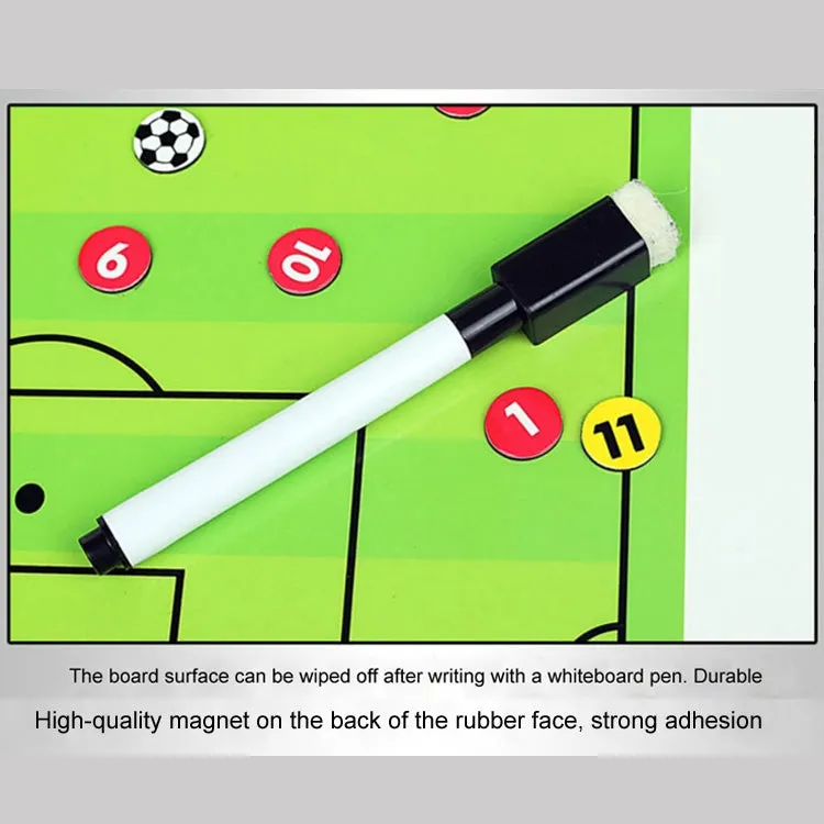 Foldable Football Coach Demonstration Board Magnetic Football Coach Board Clipboard Book Cover with Pen