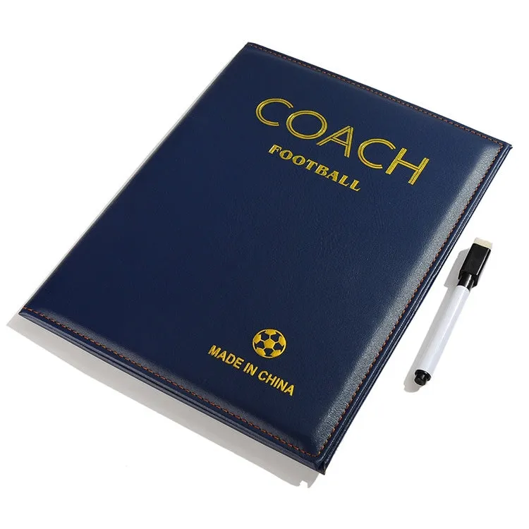 Foldable Football Coach Demonstration Board Magnetic Football Coach Board Clipboard Book Cover with Pen