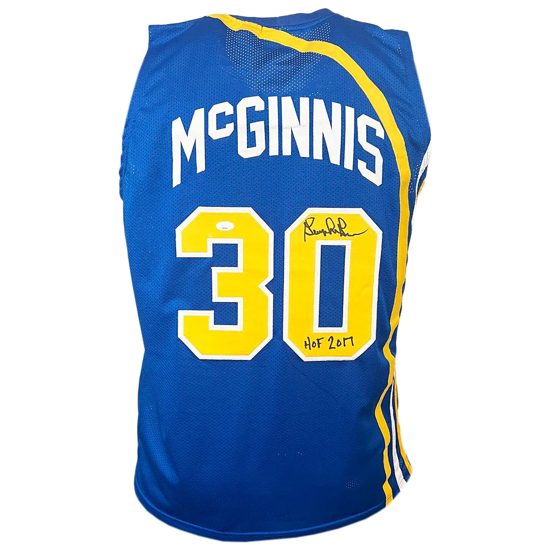 George McGinnis Signed HOF 2017 Inscription Indiana Basketball Jersey (JSA)