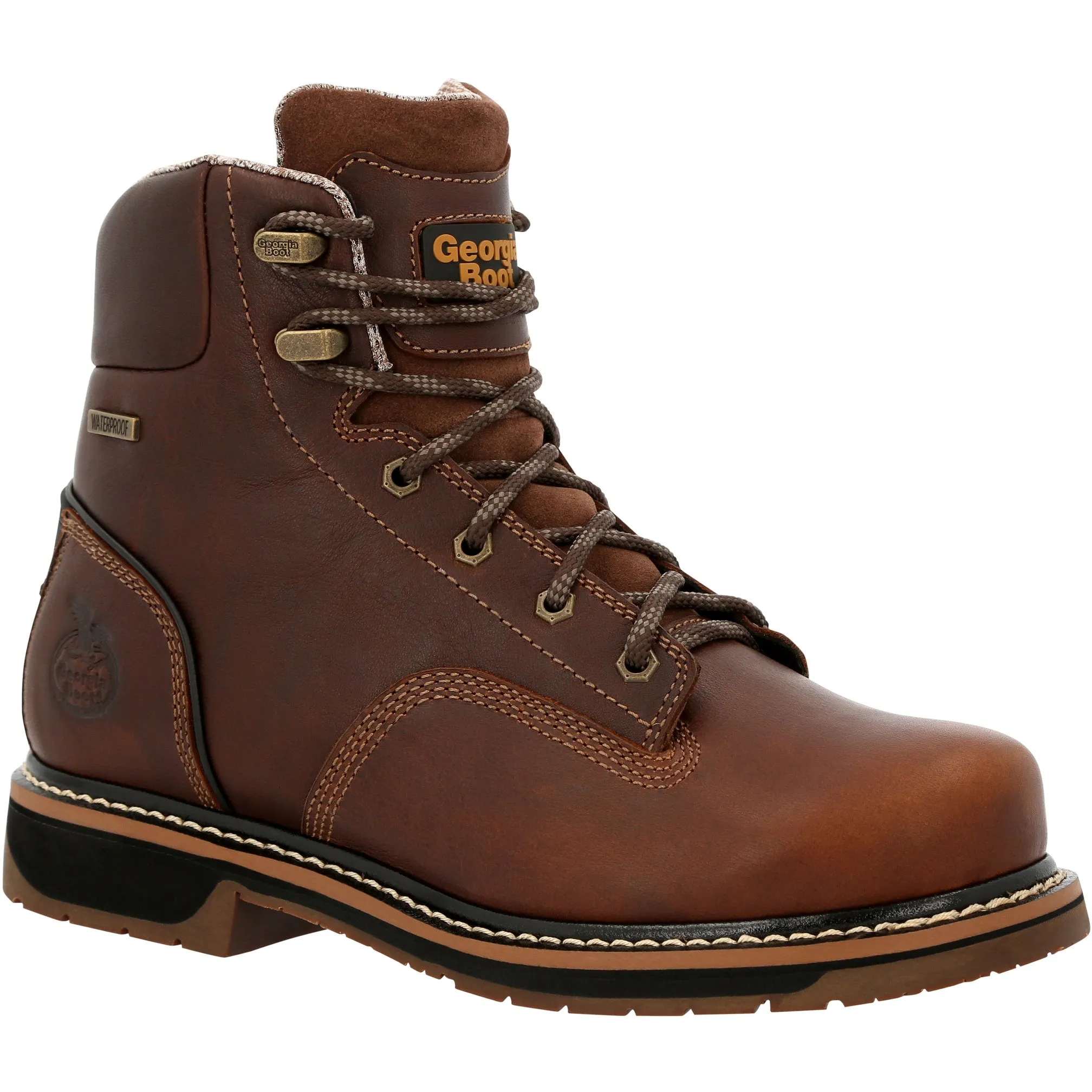 'Georgia Boot' Men's 6" Amp LT Edge EH WP Soft Toe - Brown