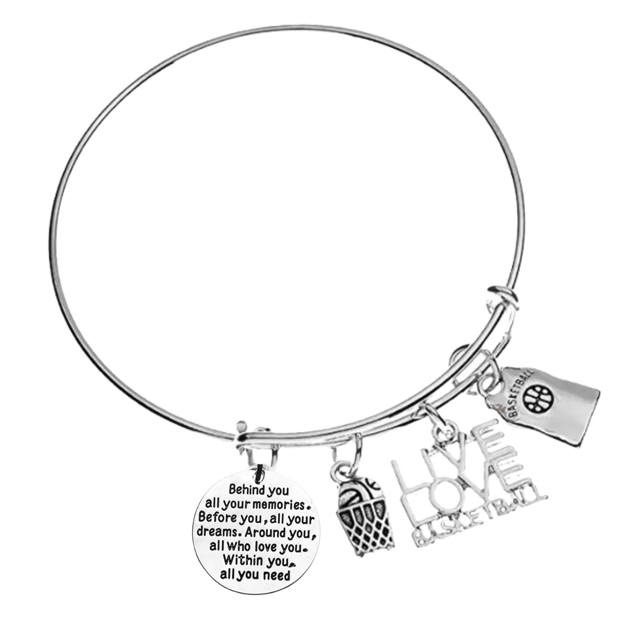 Girls Basketball Bracelet - Pick Charm