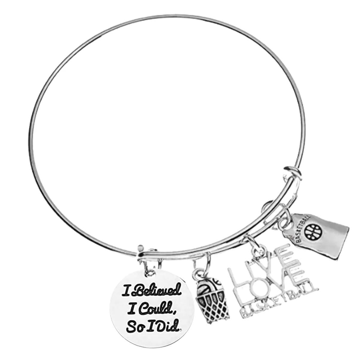 Girls Basketball Bracelet - Pick Charm