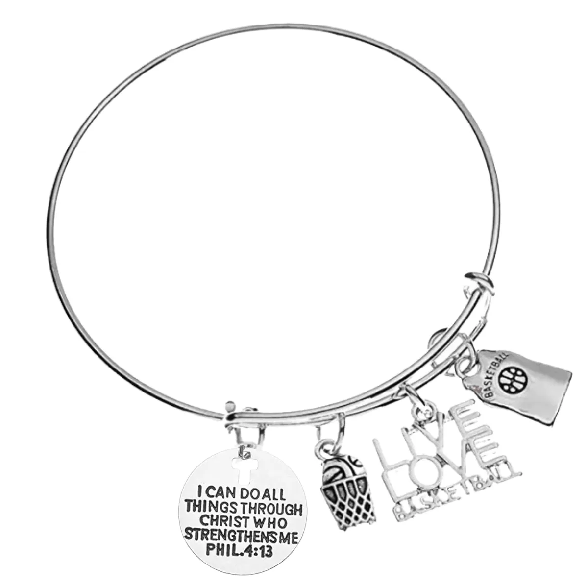 Girls Basketball Bracelet - Pick Charm