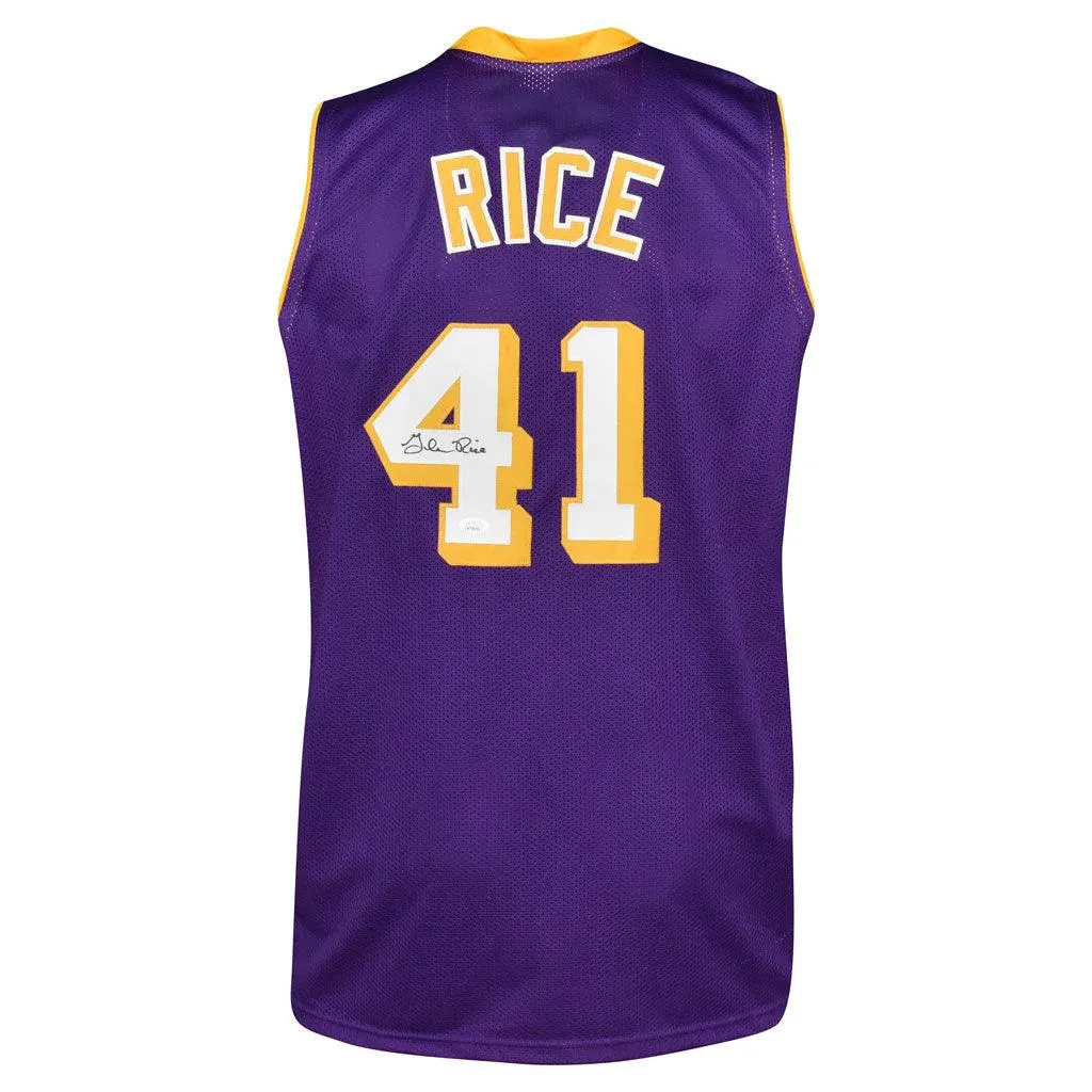 Glen Rice Signed Los Angeles Purple Basketball Jersey (Beckett)