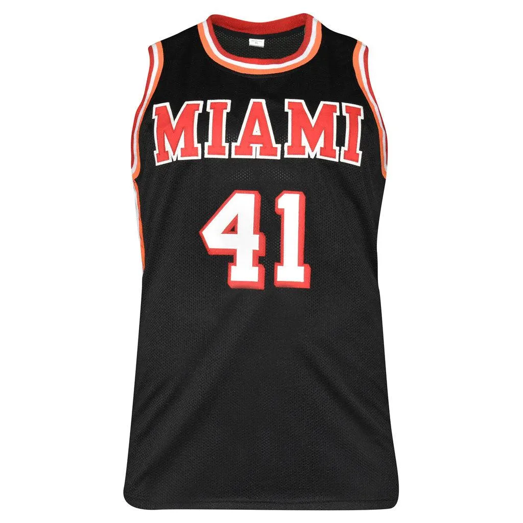 Glen Rice Signed Miami Black Basketball Jersey (Beckett)