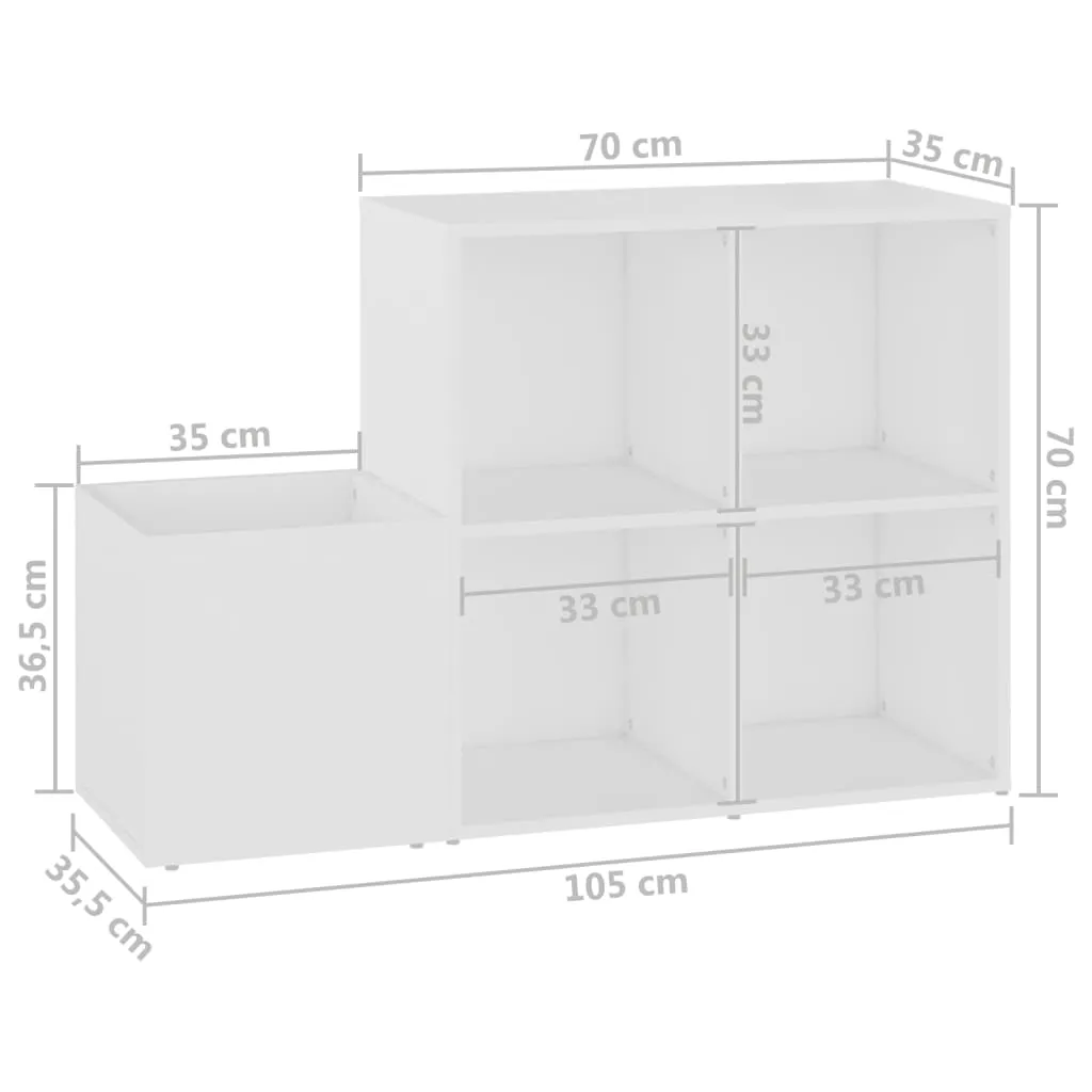 Hall Shoe Cabinet White 105x35.5x70 cm Chipboard