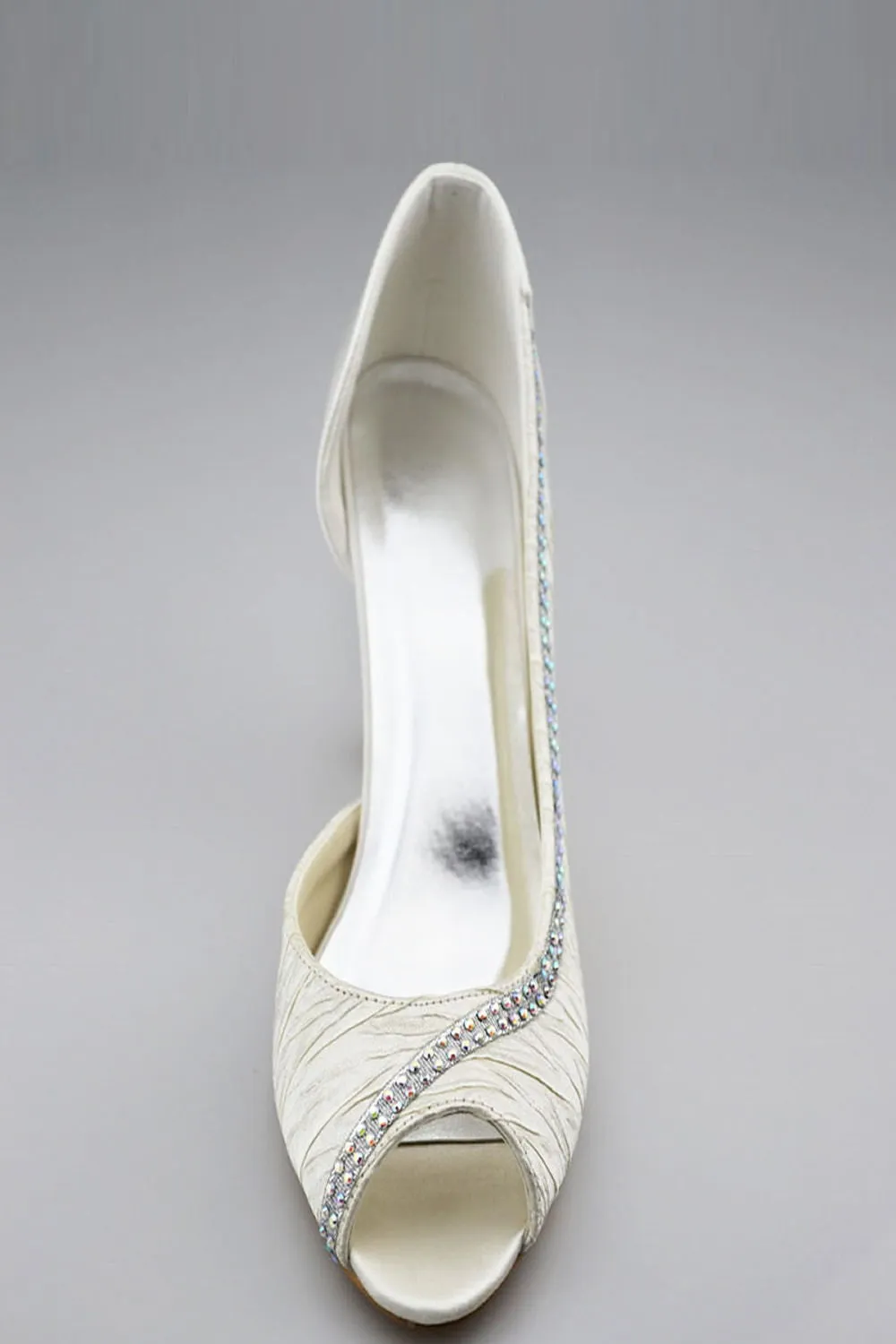 Ivory Beading Handmade Peep Toe Women Shoes For Wedding S54