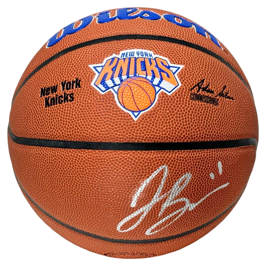 Jalen Brunson Signed New York Knicks Wilson NBA Team Logo Basketball (JSA)