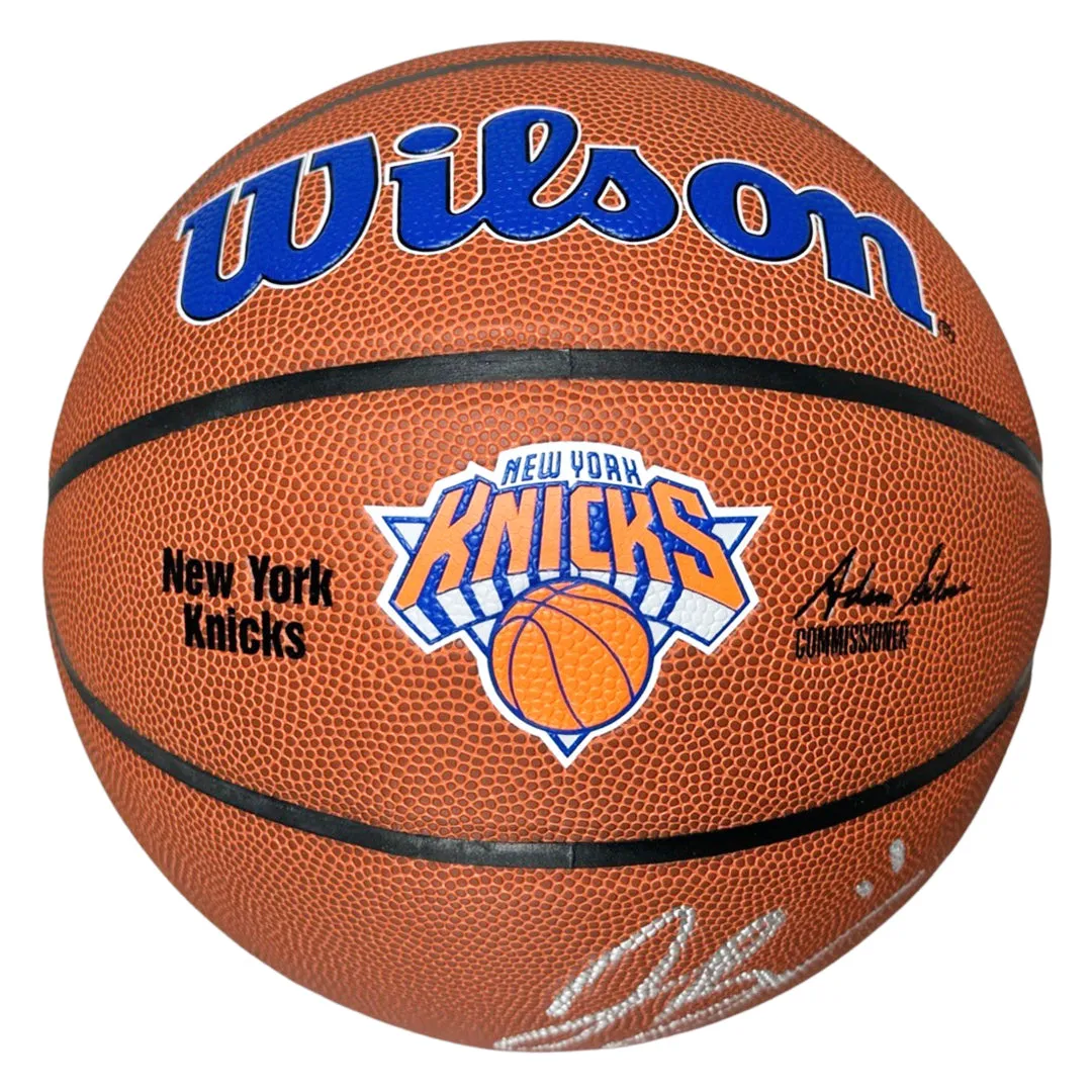 Jalen Brunson Signed New York Knicks Wilson NBA Team Logo Basketball (JSA)