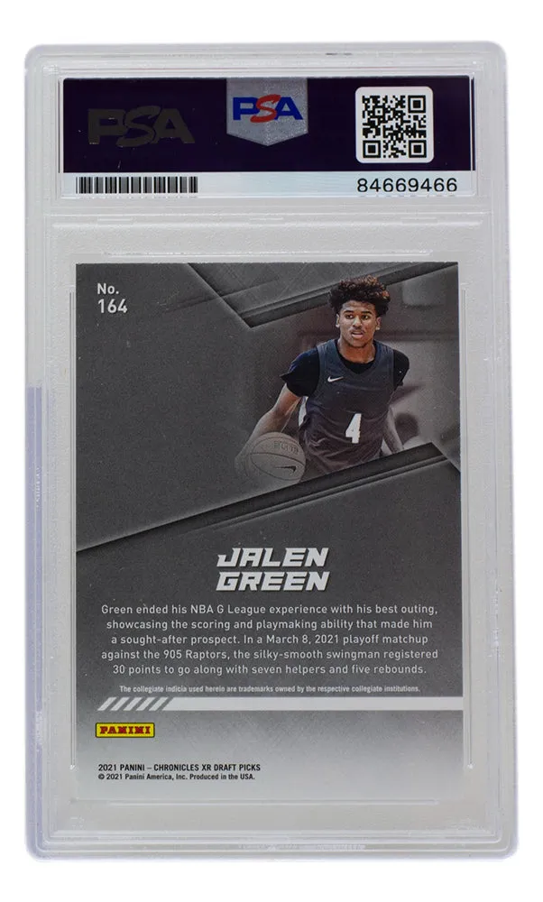 Jalen Green Signed Rockets 2021 Panini Chronicles XR Rookie Card #164 PSA/DNA 10