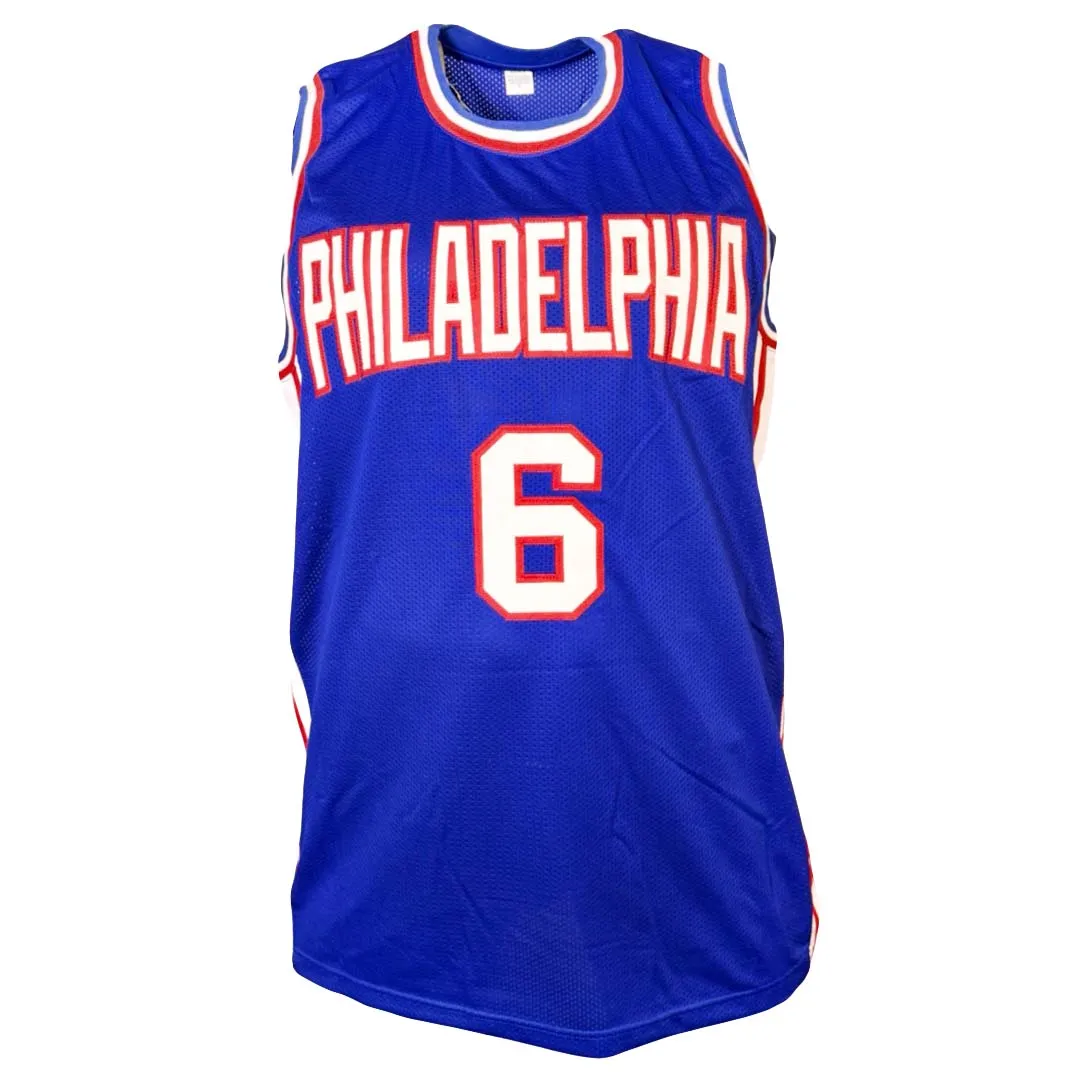 Julius Erving Signed Phildelphia Blue Basketball Jersey w/Block Numbers (JSA)