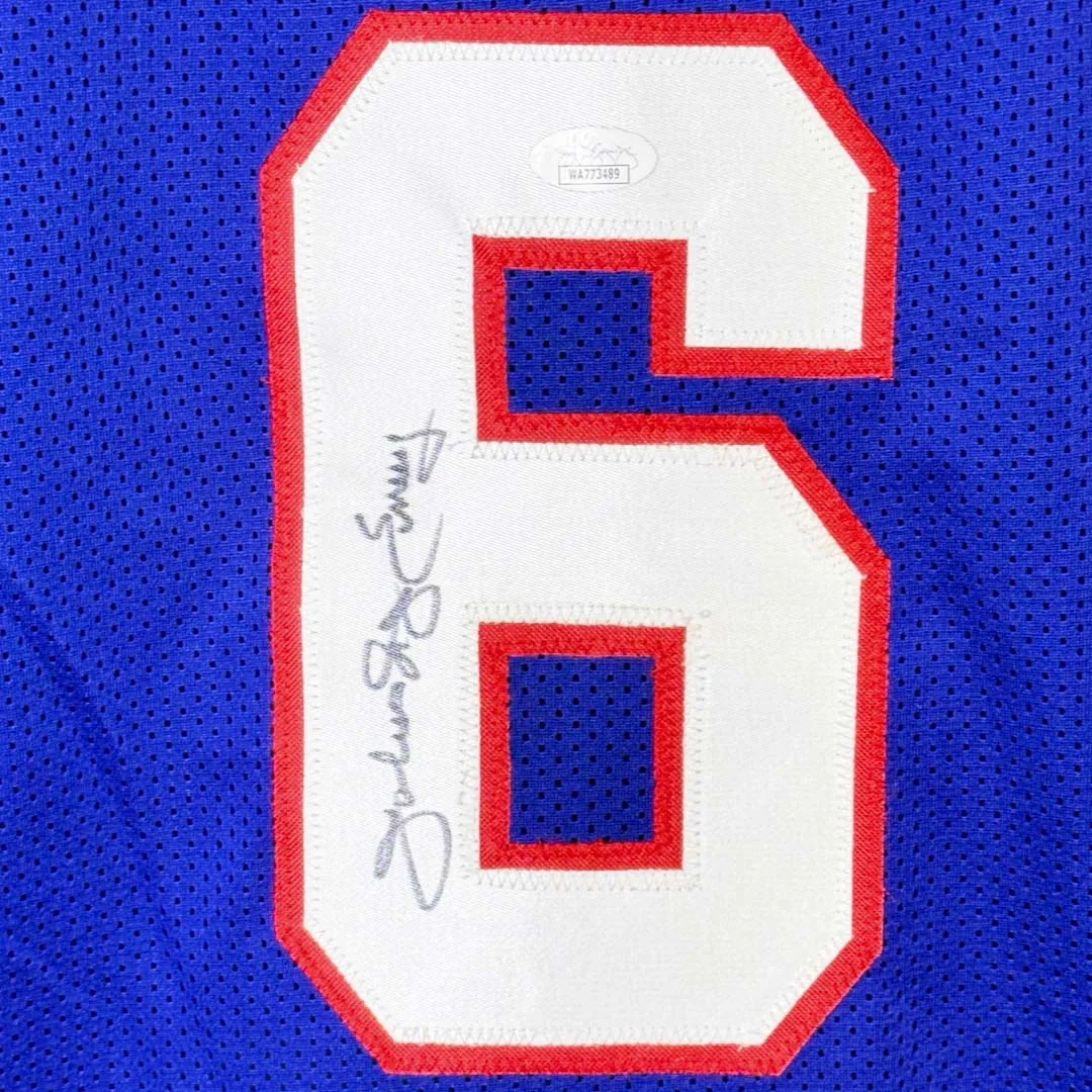 Julius Erving Signed Phildelphia Blue Basketball Jersey w/Block Numbers (JSA)