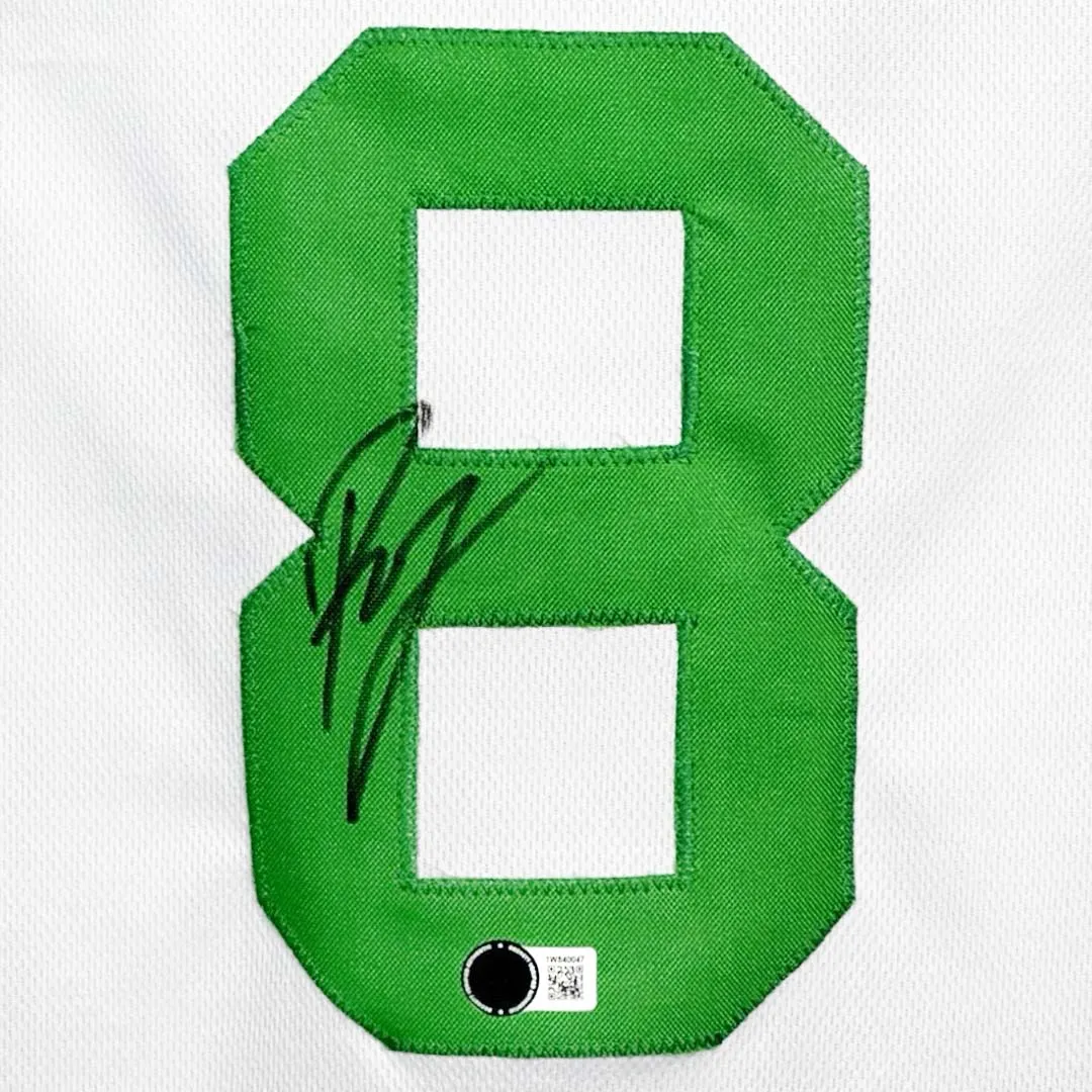 Kristaps Porzingis Signed Boston White Basketball Jersey (Beckett)