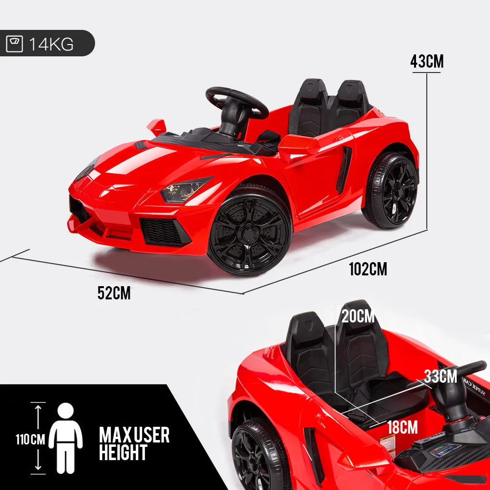 Lamborghini Inspired Ride-On Car, Remote, Battery Red - ROVO KIDS