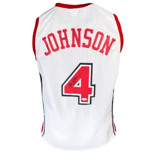 Larry Johnson Signed UNLV College White Basketball Jersey (JSA)