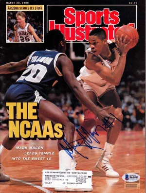 Mark Macon Autographed Sports Illustrated Magazine Temple Owls Beckett BAS #B63485