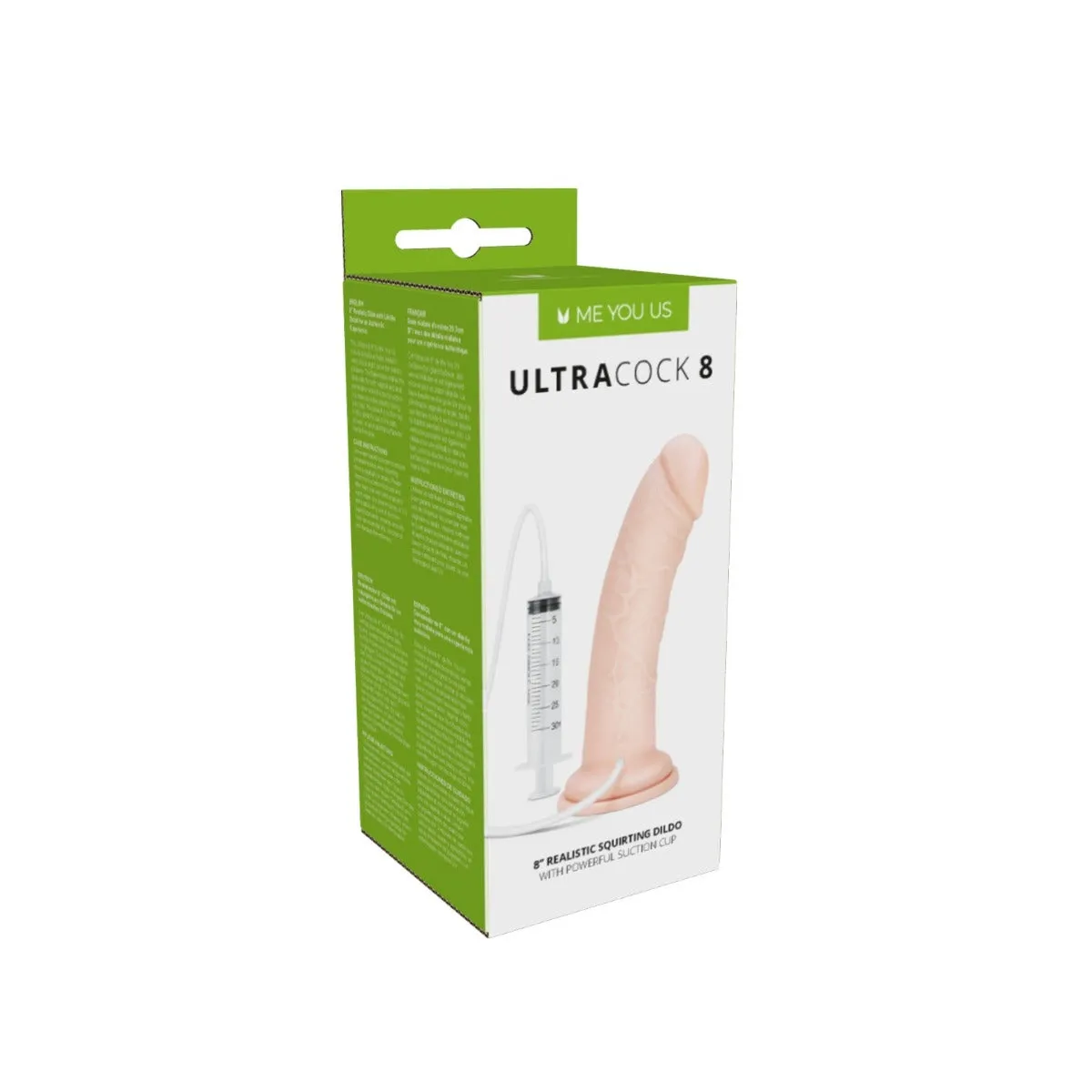 Me You Us Ultra Cock Realistic Squirting Dildo Pink 8 Inch