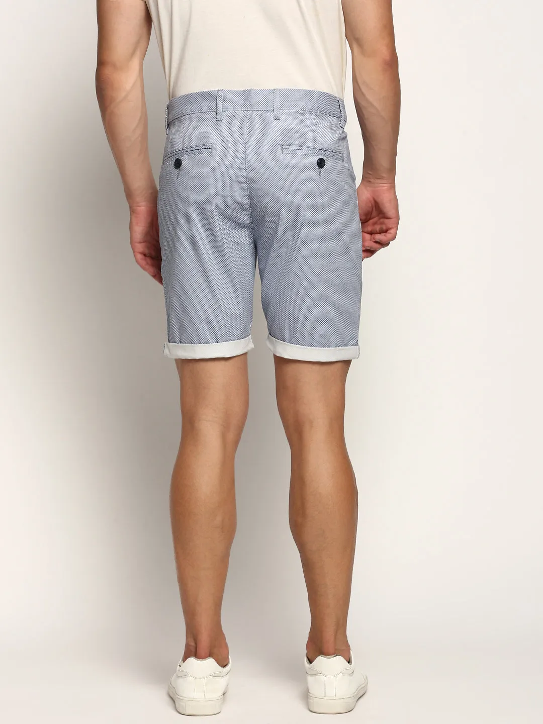 Men Blue Graphics Shorts