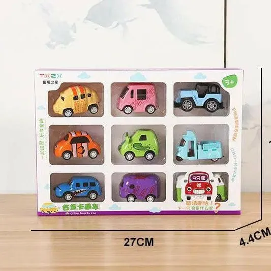 Mini Alloy Cars set 9 pieces