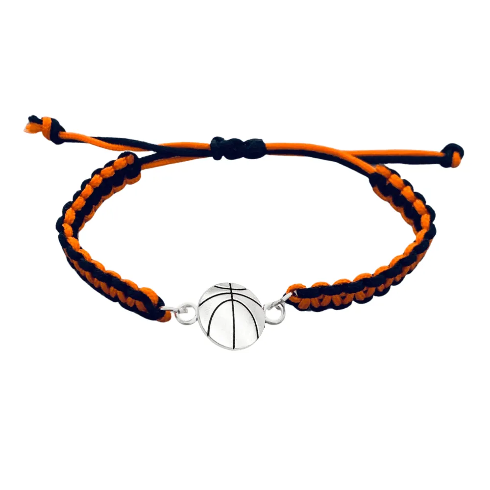 Multi Colored Silver Basketball Rope Bracelet - Pick Color