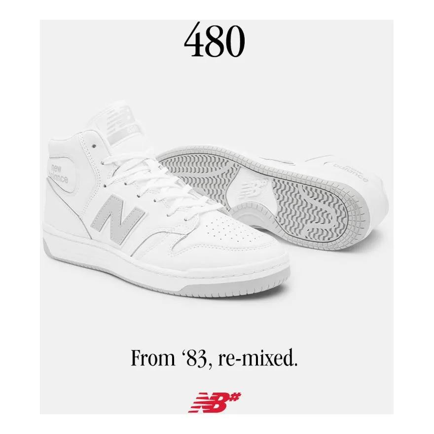 New Balance 480 High White/Grey