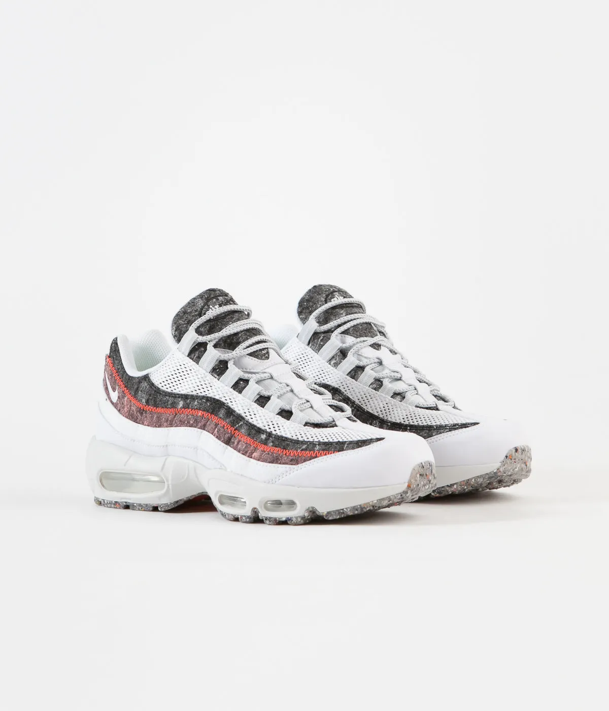 Nike Air Max 95 Shoes - White / Photon Dust - Bright Crimson