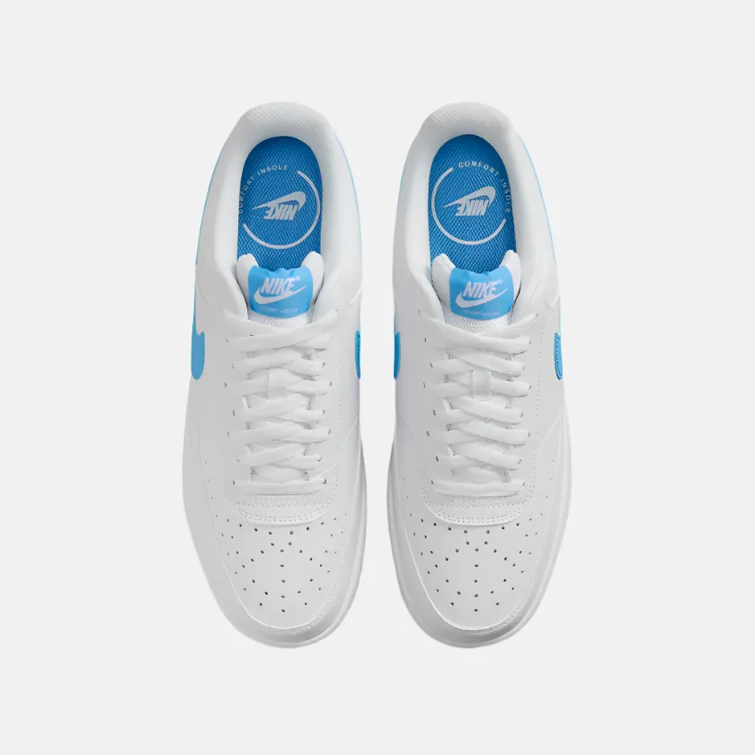 Nike Court Vision Low Men's Basketball Shoes -White/Gum Yellow/University Blue