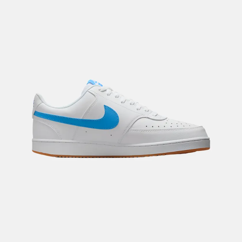 Nike Court Vision Low Men's Basketball Shoes -White/Gum Yellow/University Blue