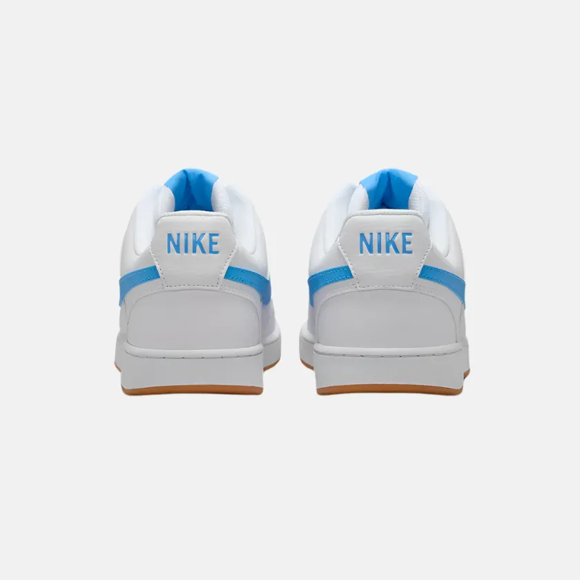 Nike Court Vision Low Men's Basketball Shoes -White/Gum Yellow/University Blue