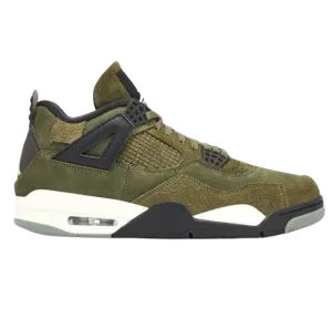 Nike Men's Jordan 4 Retro SE Shoes - Medium Olive / Pale Vanilla / Khaki / Black / Sail