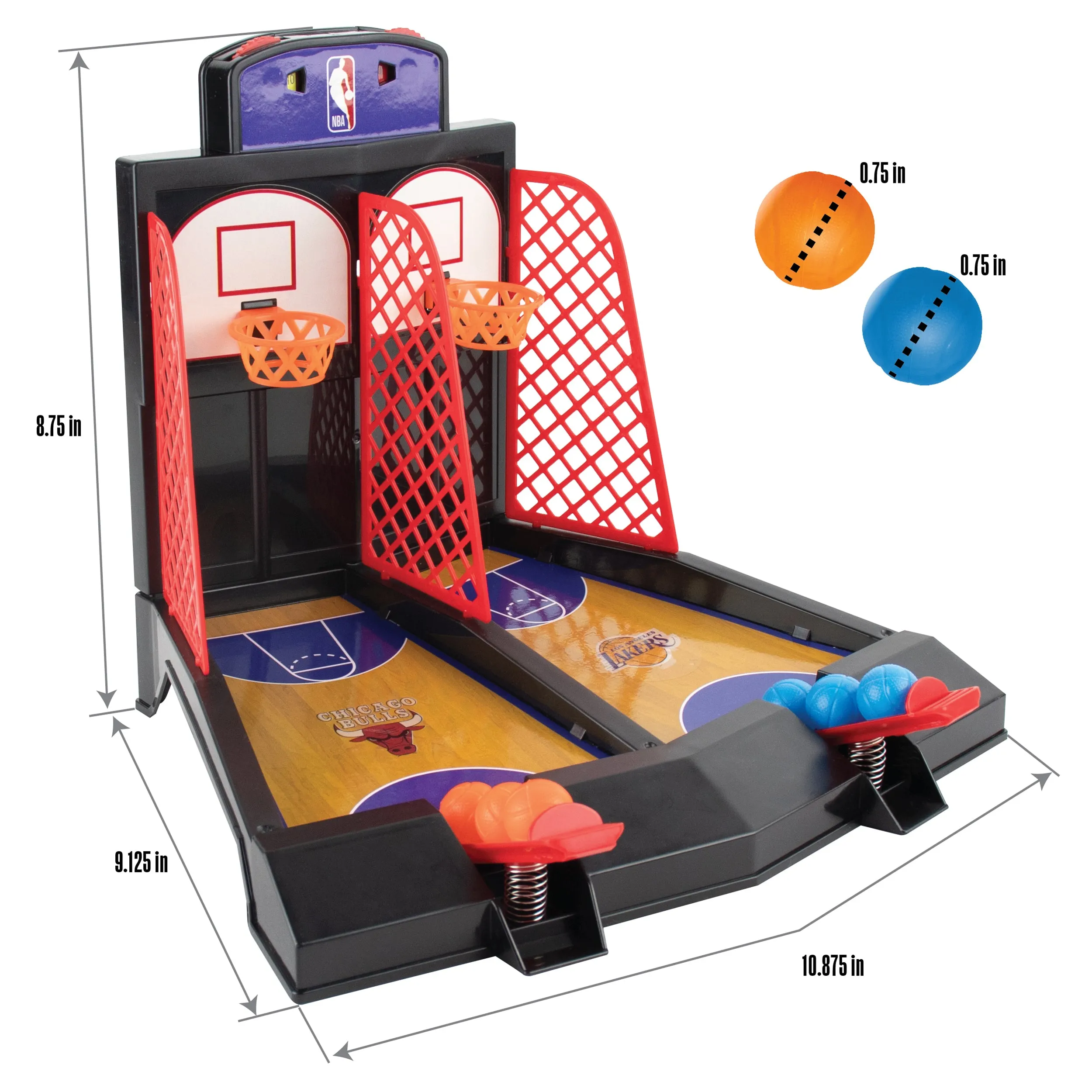 Official NBA Team Logo 2-Player Tabletop Arcade Basketball Game