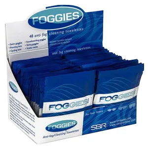 Open Box Foggies Anti-Fog Cleaning Towelettes : Case of 48