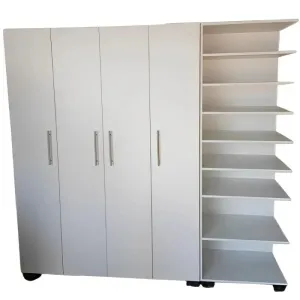 Open Cupboard for Shoes With Freestanding 4 Door Combo