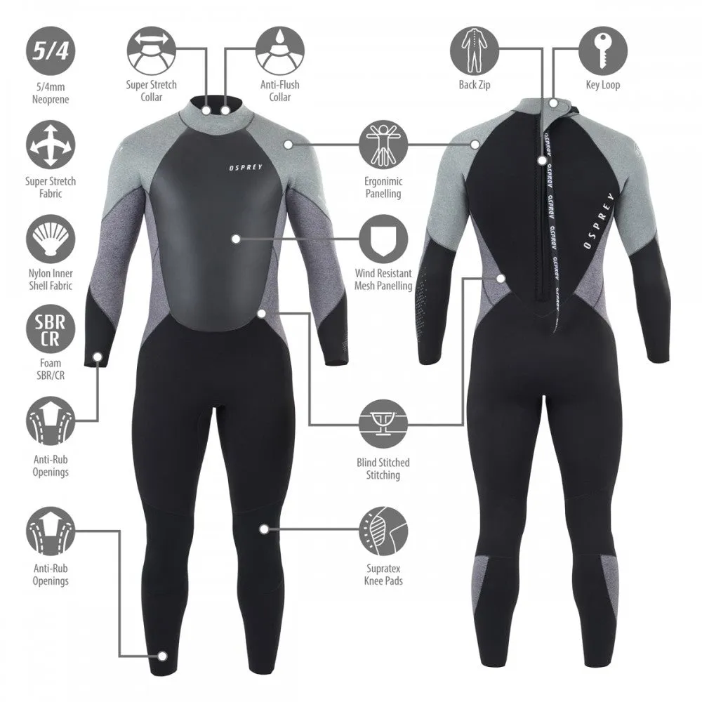 Osprey Mens Zero 5mm Winter Full Length Wetsuit