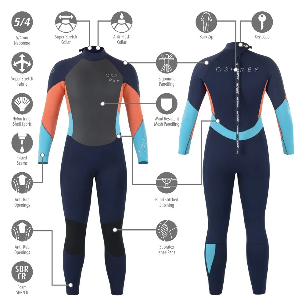 Osprey Zero 5mm Women's Full Length Wetsuit -Coral