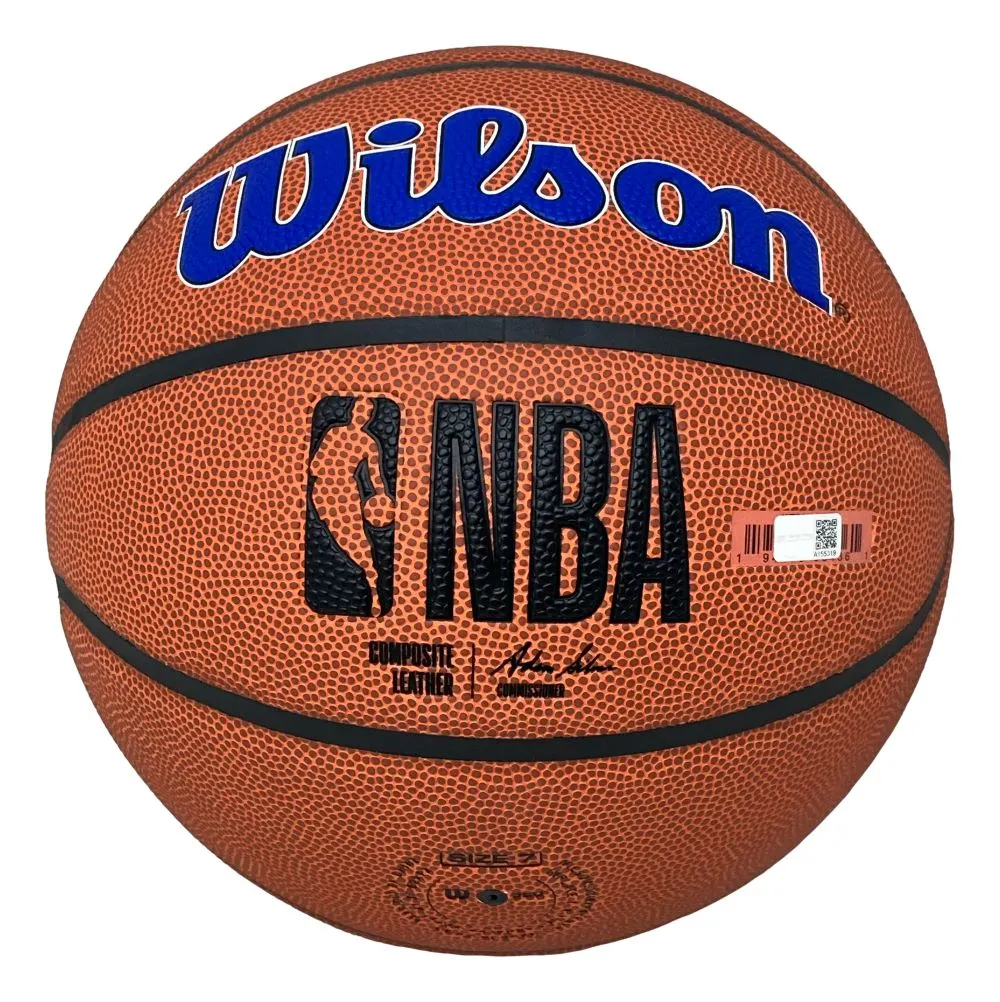 Patrick Ewing Signed New York Knicks Wilson Logo Basketball Steiner CX w/ Case