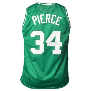 Paul Pierce Signed Boston Green Basketball Jersey (JSA)