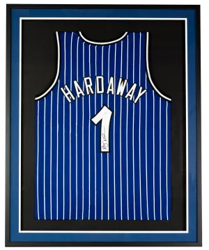 Penny Hardaway Orlando Signed Framed Blue Basketball Jersey PSA ITP