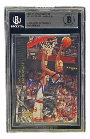 Penny Hardaway Signed Slabbed Orlando Magic 1993-94 Upper Deck SE #51 Card BAS