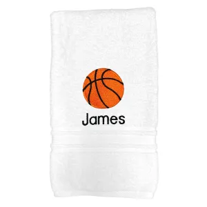 Personalized Basketball Emoji Bath Towel - 30" x 58"